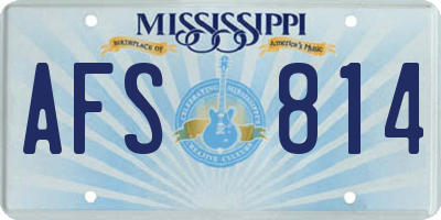 MS license plate AFS814