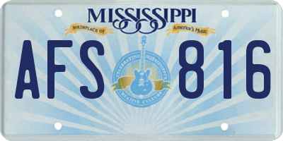 MS license plate AFS816