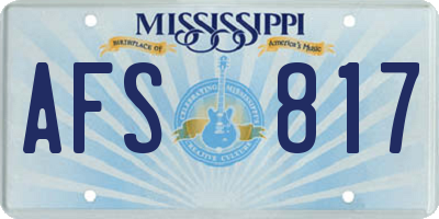 MS license plate AFS817