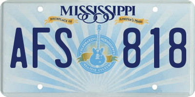 MS license plate AFS818