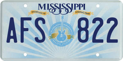 MS license plate AFS822