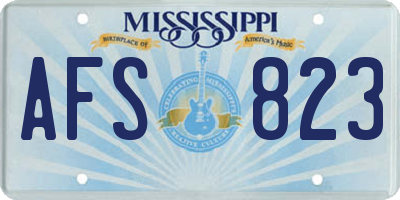 MS license plate AFS823