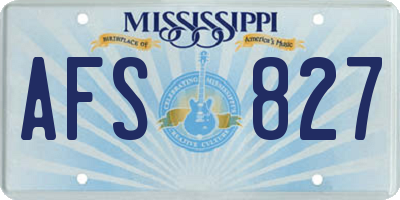 MS license plate AFS827
