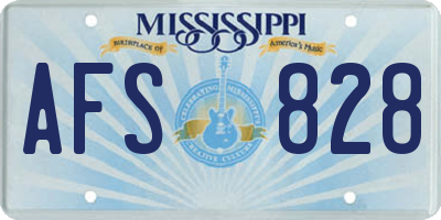 MS license plate AFS828