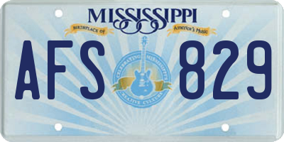 MS license plate AFS829