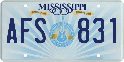 MS license plate AFS831