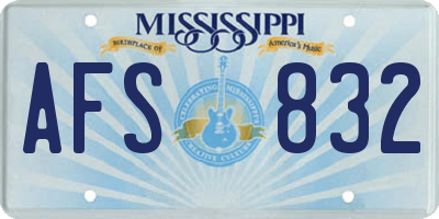 MS license plate AFS832