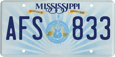 MS license plate AFS833