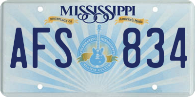 MS license plate AFS834
