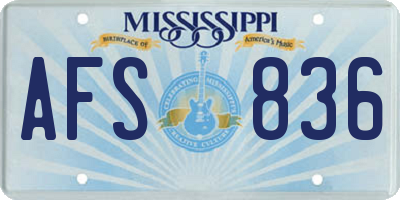 MS license plate AFS836
