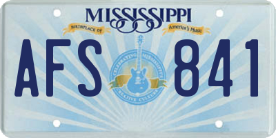 MS license plate AFS841