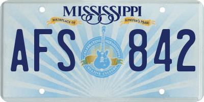MS license plate AFS842