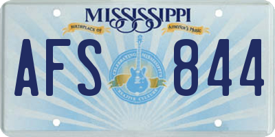MS license plate AFS844