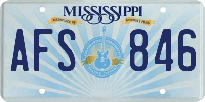 MS license plate AFS846