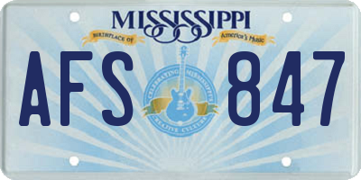 MS license plate AFS847