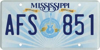 MS license plate AFS851