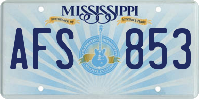 MS license plate AFS853