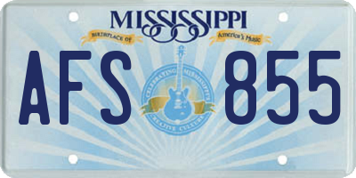 MS license plate AFS855
