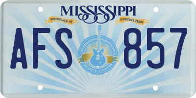 MS license plate AFS857