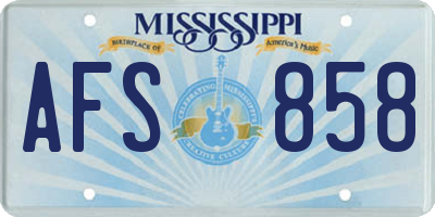 MS license plate AFS858