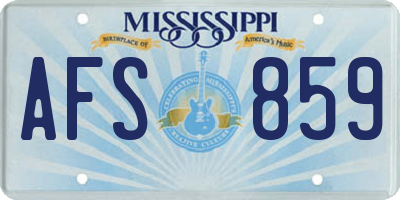 MS license plate AFS859