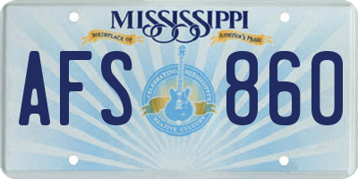 MS license plate AFS860
