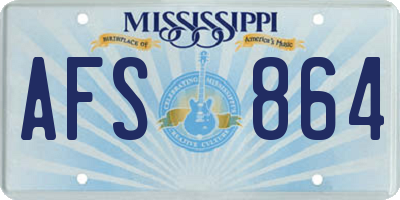 MS license plate AFS864