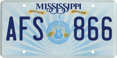MS license plate AFS866