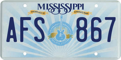 MS license plate AFS867