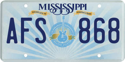 MS license plate AFS868