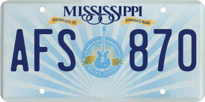 MS license plate AFS870