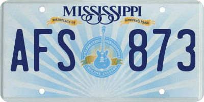 MS license plate AFS873