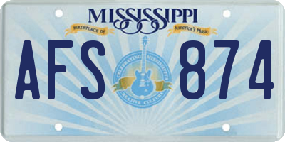 MS license plate AFS874