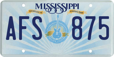 MS license plate AFS875