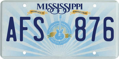 MS license plate AFS876