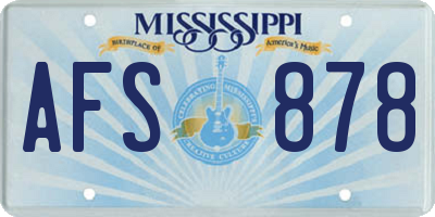 MS license plate AFS878