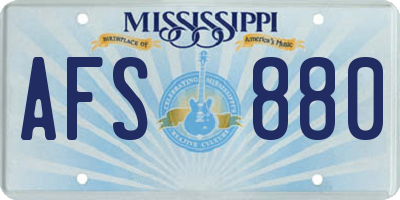 MS license plate AFS880