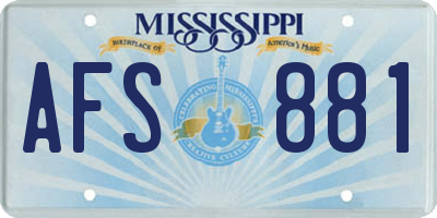 MS license plate AFS881