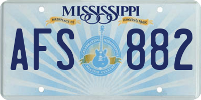 MS license plate AFS882
