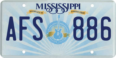 MS license plate AFS886