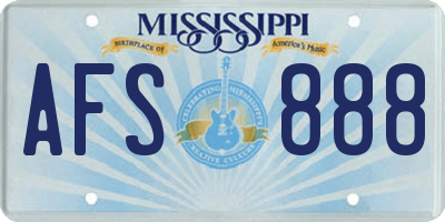 MS license plate AFS888