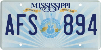 MS license plate AFS894
