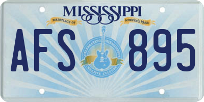 MS license plate AFS895