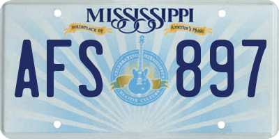 MS license plate AFS897