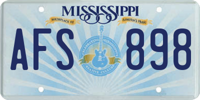 MS license plate AFS898
