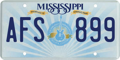 MS license plate AFS899