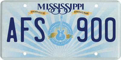 MS license plate AFS900