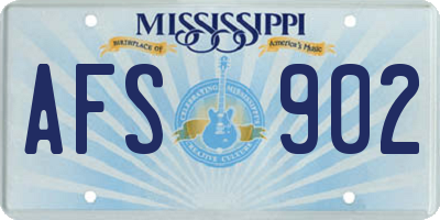 MS license plate AFS902