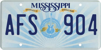 MS license plate AFS904