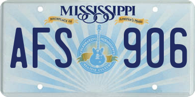 MS license plate AFS906